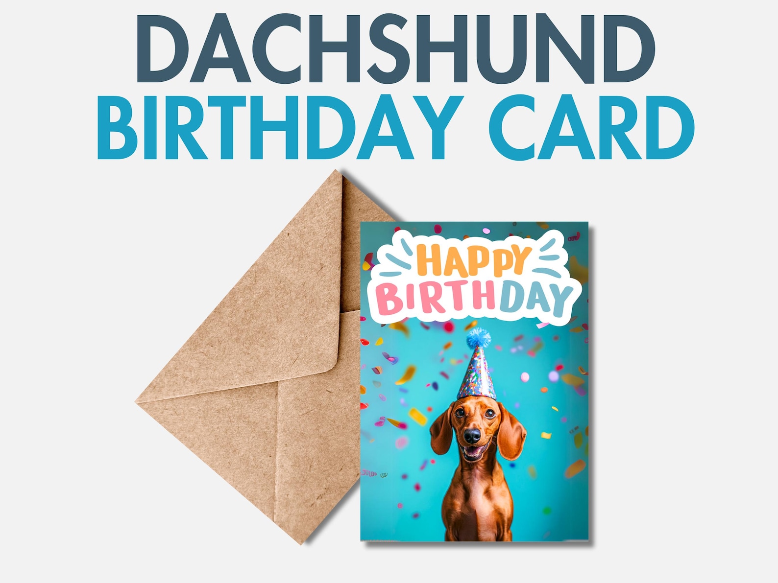 Printable Dachshund Birthday Card | Dachshund Greeting Card | Wiener ...