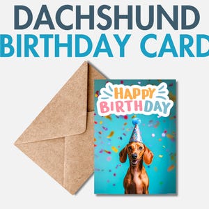 Printable Dachshund Birthday Card | Dachshund Greeting Card | Wiener ...