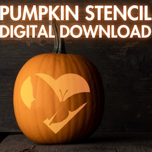 Butterfly Pumpkin Stencil, Printable Pumpkin Carving Stencil, Butterfly Halloween Jack O Lantern Pattern, Butterfly Stencil Template