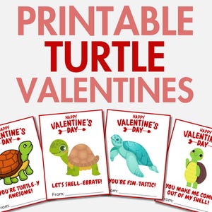 Afdrukbare schildpad Valentijnsdag | Schildpad Valentijnskaarten | Schildpad Valentijnskaarten | Valentijnskaarten voor kinderen in de klas | Valentijnskaarten voor school