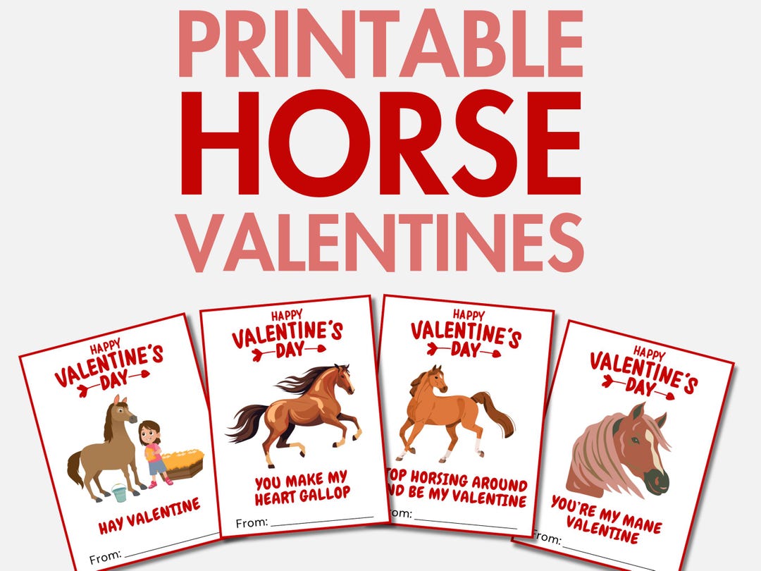 Printable Horse Valentines | Horse Valentine Cards for Girls | Pony ...