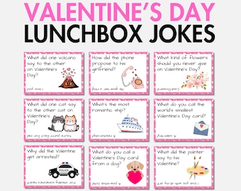 Plus de 30 blagues sur la boîte à lunch pour enfants pour la Saint-Valentin, cartes imprimables sur la boîte à lunch, notes sur la boîte à lunch de la Saint-Valentin, blagues, énigmes et jeux de mots pour la Saint-Valentin