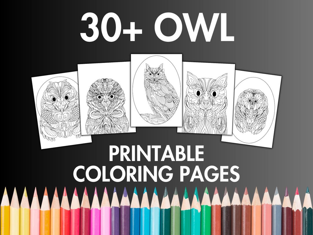 30+ Owl Coloring Pages for Adults & Kids, Zen Mandala Inspired Owl ...