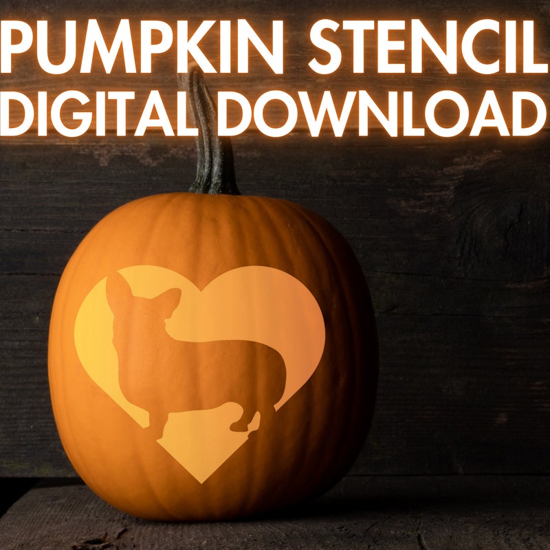 Corgi Pumpkin Stencil - Etsy