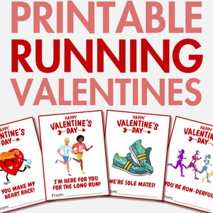 Tarjetas de San Valentín para corredores imprimibles / Tarjetas de San Valentín para corredores / Tarjetas de San Valentín para atletismo / Tarjetas de San Valentín para cross country / Tarjetas de San Valentín para aulas escolares