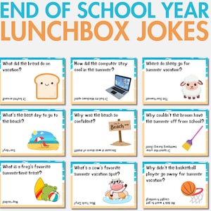 Plus de 30 blagues pour enfants sur la boîte à lunch de fin d'année scolaire, cartes sur la boîte à lunch des vacances d'été, notes sur la boîte à lunch du dernier jour d'école, blagues et énigmes de l'été