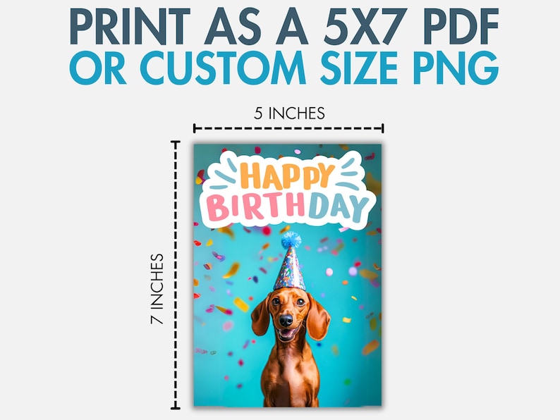 Printable Dachshund Birthday Card | Dachshund Greeting Card | Wiener ...