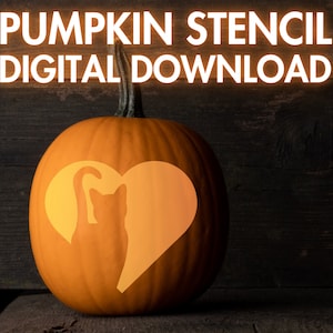 Cat Pumpkin Stencil, Printable Pumpkin Carving Stencil, Kitty Halloween Jack O Lantern Pattern, Kitty Cat Stencil Template for Kids