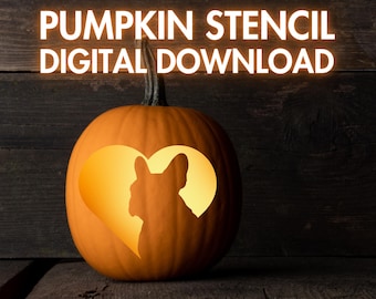 Plantilla de calabaza de bulldog francés, plantilla para tallar calabazas, patrón de linterna de Halloween de bulldog francés, plantilla de bulldog francés