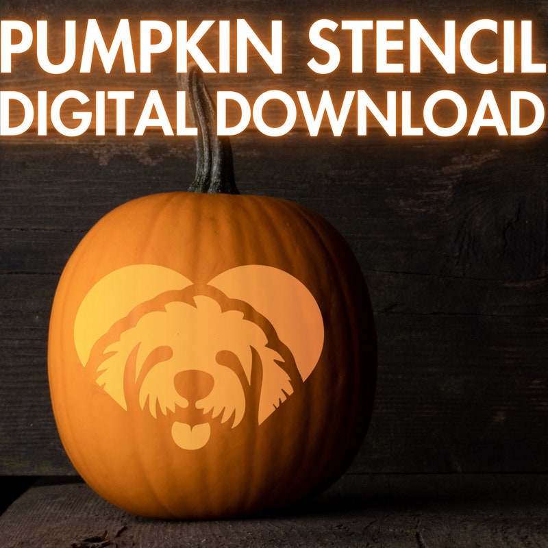 Dog Face Pumpkin Stencil - Etsy