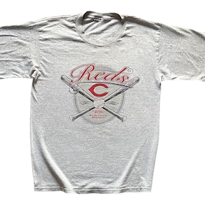 Vintage y2k MLB sportswear Cincinnati Reds Major League Baseball art print crewneck tshirt M size