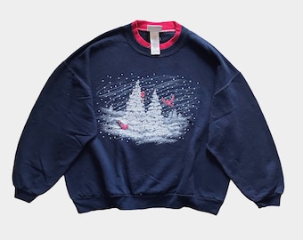 Vintage 90s Morning Sun Art Animal Sweatshirt M size