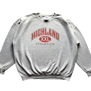 Vintage 90s Sportswear Highland Athletics XXL spellout crewneck Sweatshirt Baggy style Lee tag 2XL size