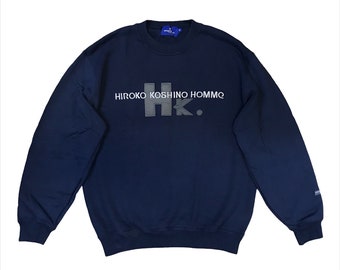 Vintage Hiroko Koshino Homme embroidery big logo sweatshirt Medium size