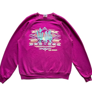 Vintage 90s Las Vegas  Art Print Hanes tag crewneck Sweatshirt XL size (L-XL)
