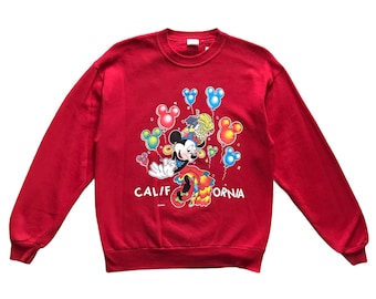 Vintage 90s Disney Mickey Mouse Califonia Crewneck Sudadera M tamaño
