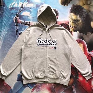 Vintage NFL The New England Patriots embroidery patches hoodie zipper XL size