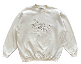 Vintage 90s Springfield Golf Resort Art Animal embroidery crewneck sweatshirt XL size