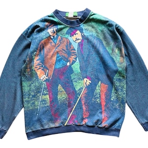 Vintage 90s Sportswear Grand Slam Golf Made in Usa Fullprint Back & Front crewneck Sweatshirt L size