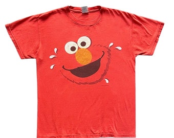 Vintage 90s Cartoon Sesame Street back & front print crewneck Tshirt L size