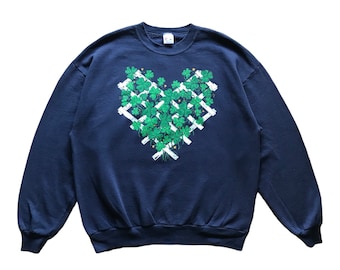 Vintage 90s Art Flower Jerzees tag crewneck sweatshirt XL size