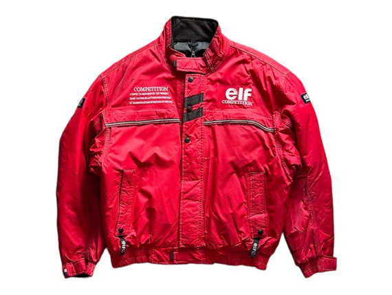 Vintage ELF Racing Motorcycle Embroidery Logo & Spellout Jacket XL