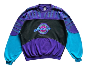 Vintage IOU Authentic Quality Approved spellout Colour block multicolour spellout crewneck sweatshirt XL size