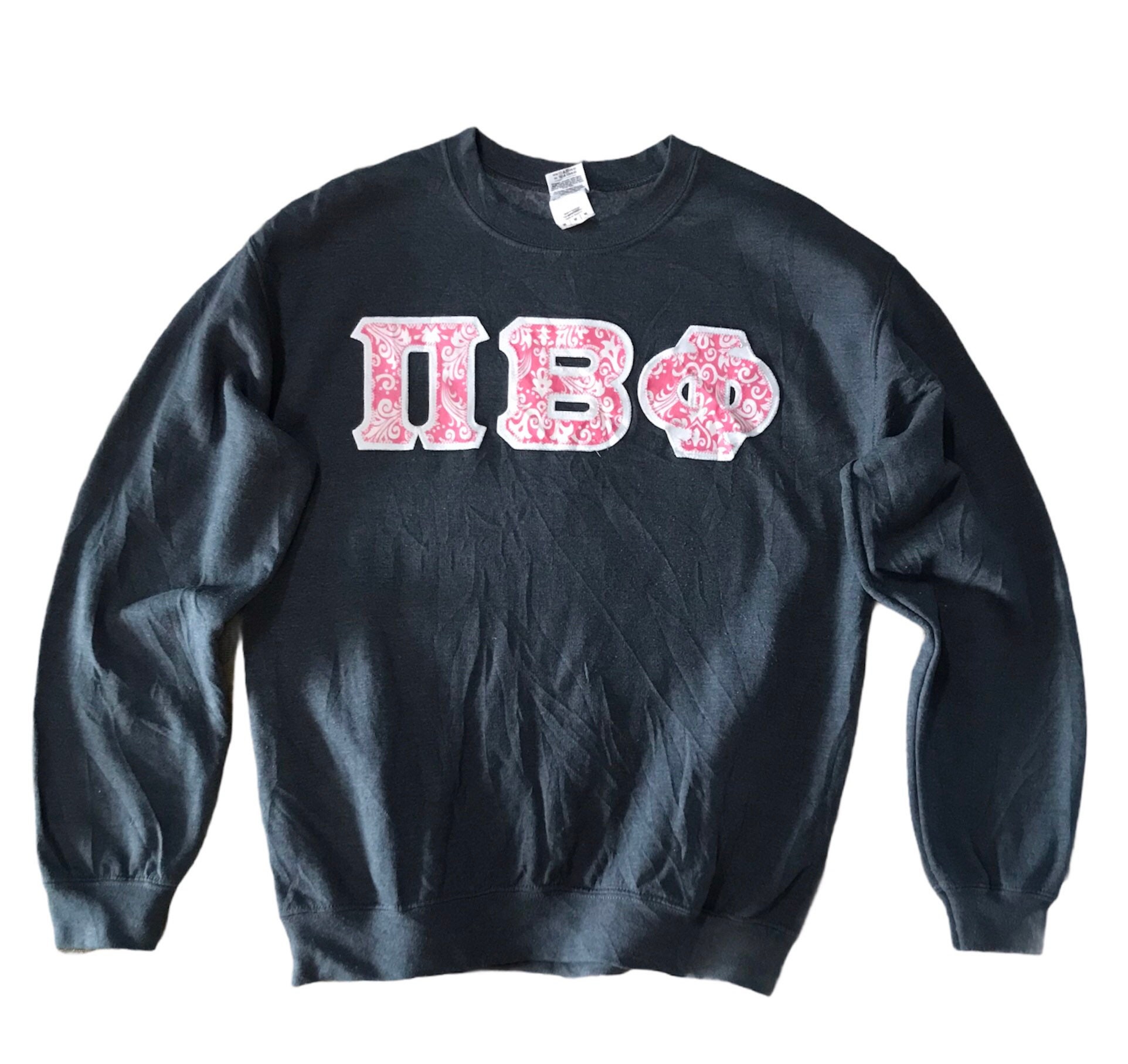 Pi Beta Phi Embroidery Spellout University Crewneck Sweatshirt M