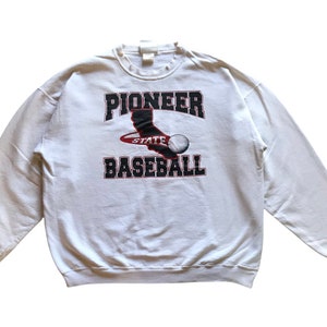 Vintage 90s Sportswear Pioneer state Baseball baggy style crewneck sweatshirt L size