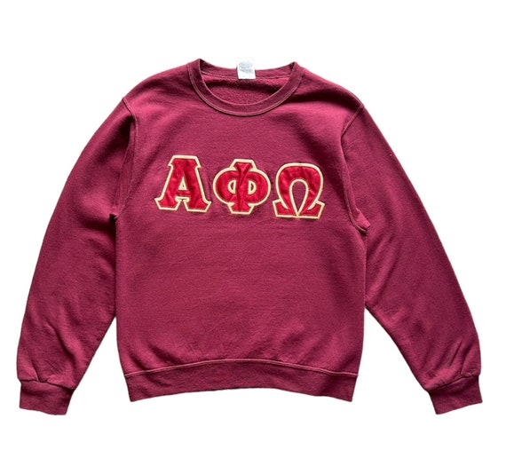 Vintage Alpha Phi Omega Embroidery Spellout Crewneck Sweatshirt S 