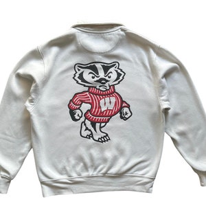 Vintage 90s Sportswear Ncaa The Wisconsin Badgers University of Wisconsin Jansport tag HALF ZIP Sweatshirt M size
