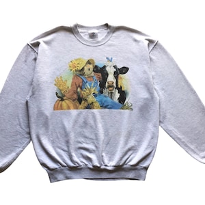 Vintage 90s Art by Linda Picken crewneck sweatshirt Baggy style L size