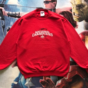 Vintage Y2K NCAA The Ohio State Buckeyes football Ohio State University embroidery crewneck Sweatshirt Baggy style  M size