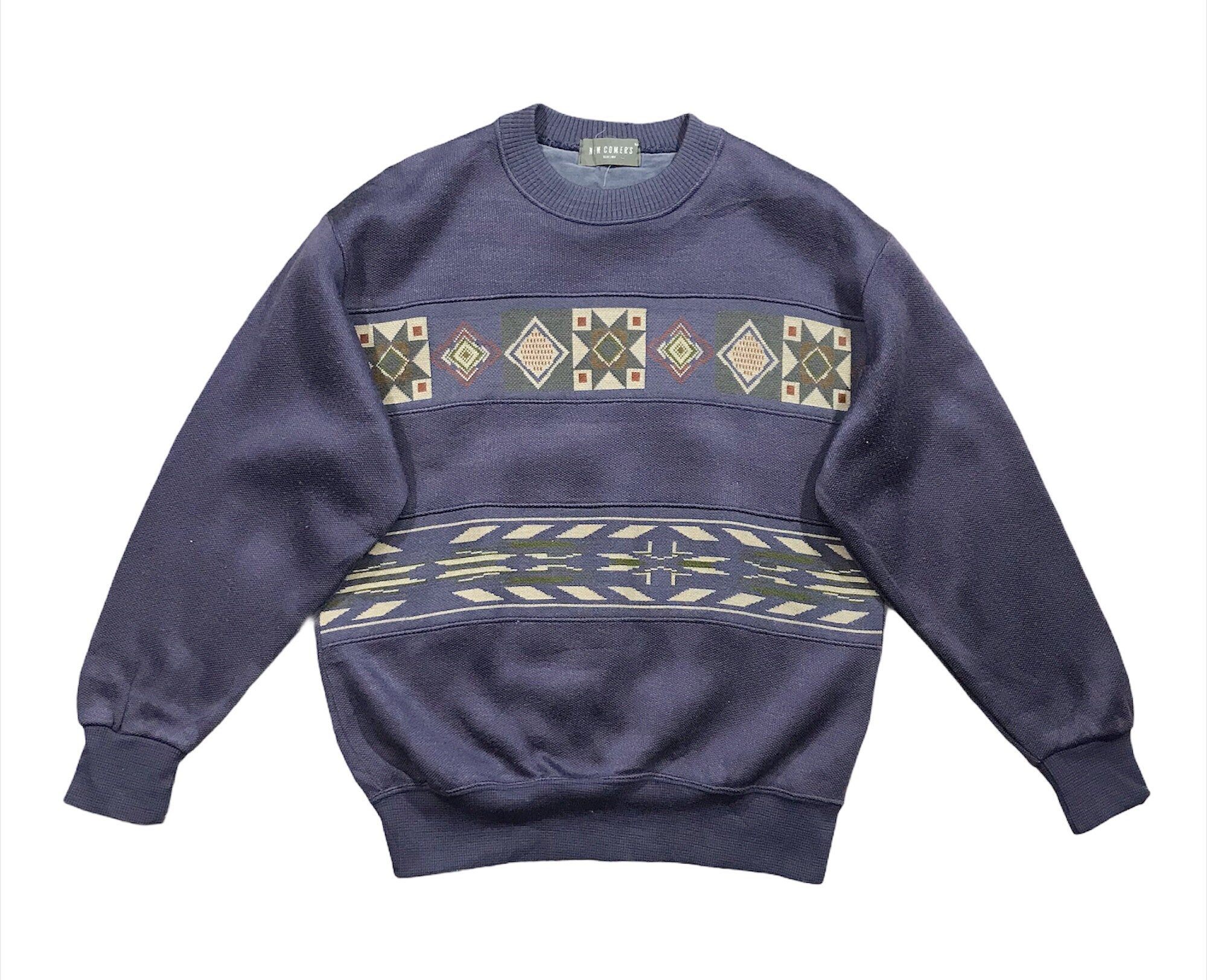 【関送込み】vintage lettered sweatshirt*ユニセックス/N240083 Vintage Japanese Brand Designer New Comers Colour Striped