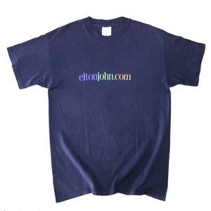 Vintage 90s Elton John.Com spellout crewneck tshirt M size