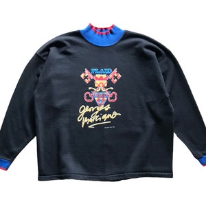 Vintage 80s Guess Georges Marciano spellout Turtleneck Sweatshirt Jumper L size