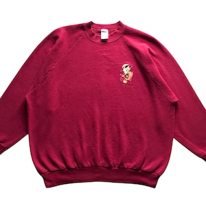 Vintage 90s Warner Bros Tweety Fruit of the loom tag embroidery DISTRESSED crewneck Sweatshirt LADIES 2XL size
