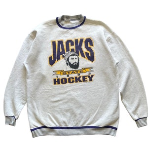 Vintage 90s Sportswear Jacks State Hockey spellout crewneck sweatshirt XXL size