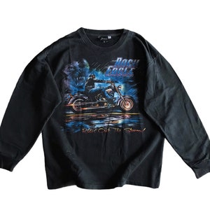 Vintage Rock Eagle  Ridin out the storm Motorcycle Sweatshirt jumper L size