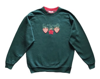 Vintage 90s Morning Sun Flowers embroidery sweatshirt Medium size
