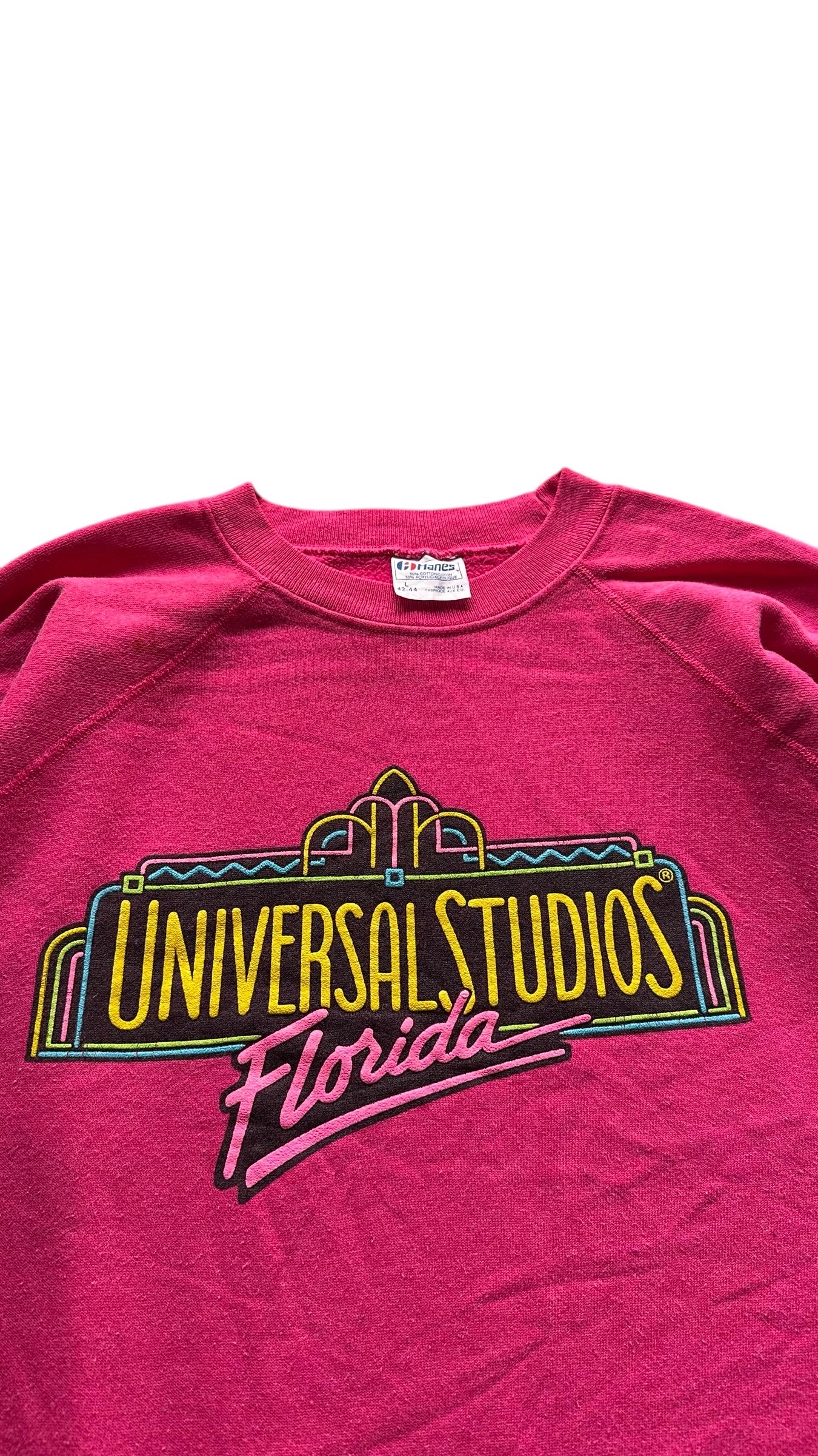 トップス 80's UNIVERSAL STUDIOS Florida SWEAT Vintage 1980s Universal Studios Florida Raglan Crewneck