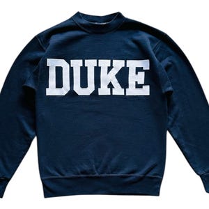 Vintage Duke University embroidery patches Made in usa crewneck sweatshirt S size