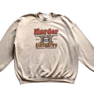 Vintage Harder Biergarten München Deutschland Spellout Crewneck Sweatshirt XL Größe