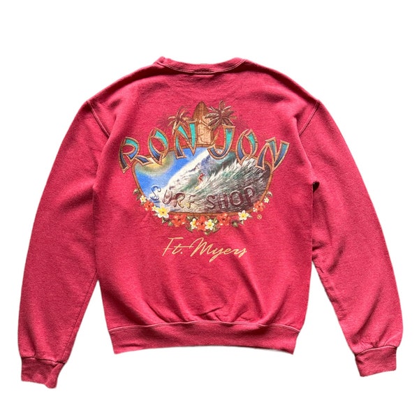 Vintage Ron Jon Surf Shop back print Ron jon x Jerzees tag  crewneck Sweatshirt S size