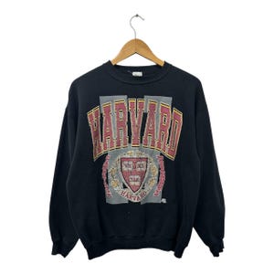 Vintage Harvard University big logo spellout crewneck DISTRESSED Sweatshirt L size