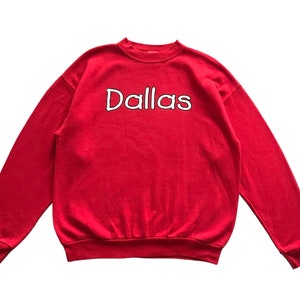 Vintage 90s Dallas hechizo Tultex etiqueta sudadera de cuello redondo tamaño L