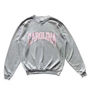Vintage 90s Carolina spellout Hanes tag crewneck DISTRESSED sweatshirt M size