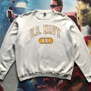 Vintage 90s U.S. Navy Xxl spellout crewneck DISTRESSED Sweatshirt XL size
