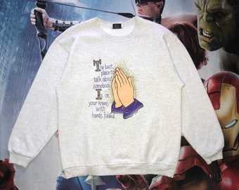 Vintage 90s Art Crewneck Sweatshirt L size