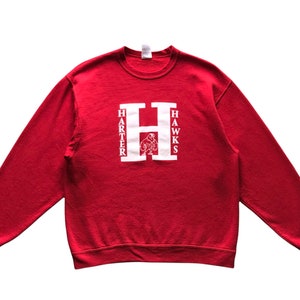 Vintage Sportswear Harter Hawks spellout crewneck sweatshirt Baggy style L size
